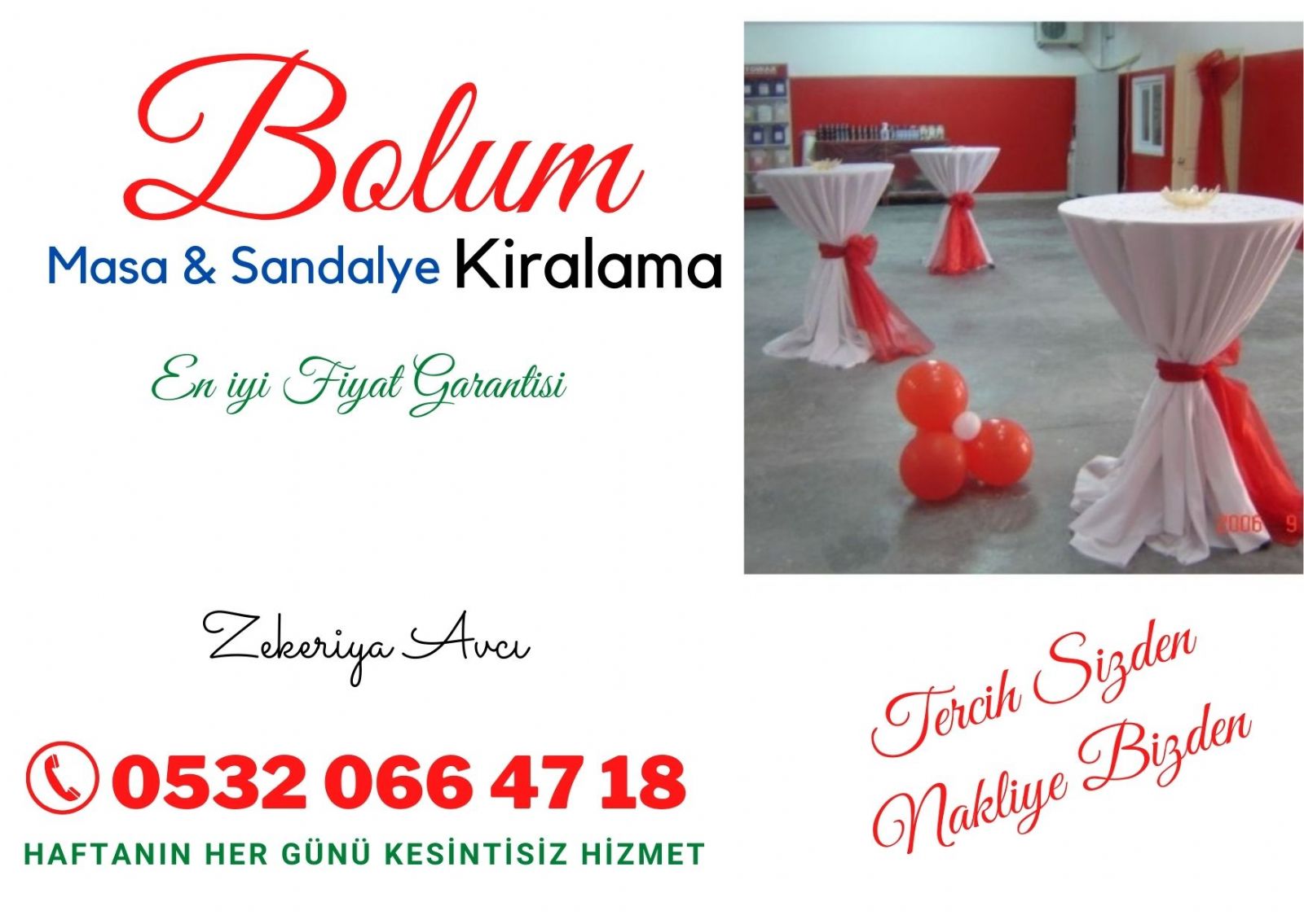 Bolu bistro-kokteyl masa kiralama